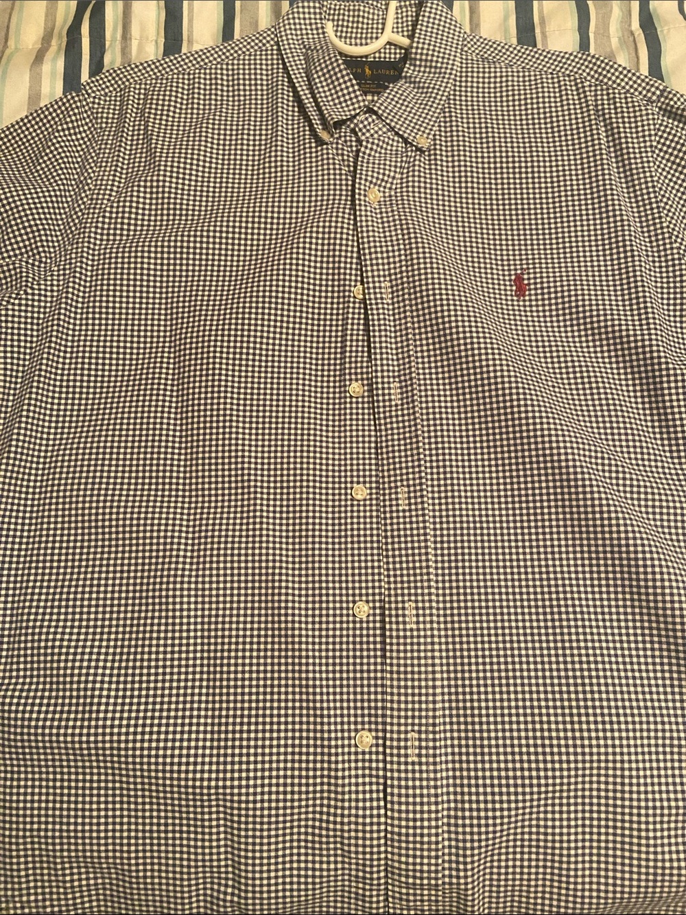 Polo by Ralph Lauren Navy and White Gingham Button-Down Shirt
